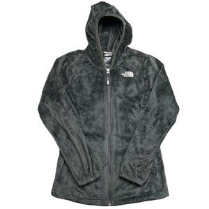 The North Face Fleece Full Zip Hoodie Girls L14/16 Gray & Pink Preowned